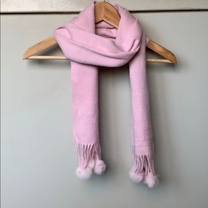 $25/2 Pink Scarf Cute Furry Poms Decorate